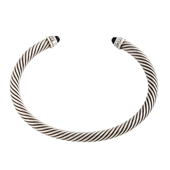 David Yurman Onyx & Diamond Classic Cable Cuff - Picture 3 of 8